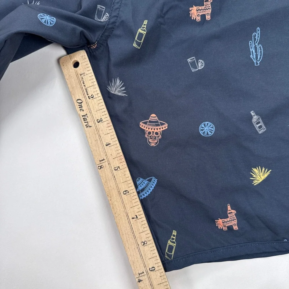 Travis Mathew Mens Board Shorts 36 Navy Cinco De Mayo Print Beachwear Summer